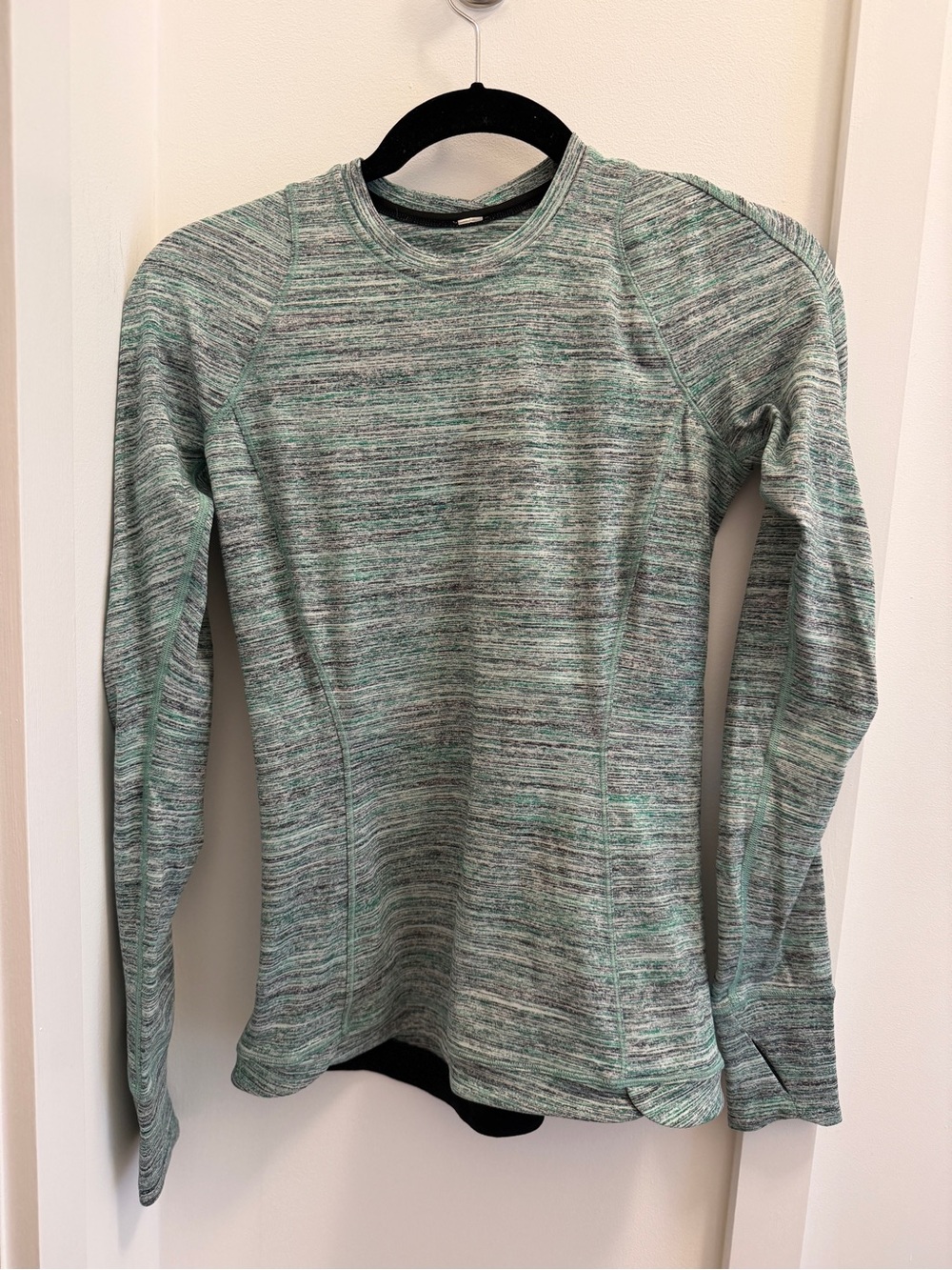 lululemon athletica Heathered Mint Green Long-Sleeve Top